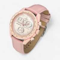 Bracelet Moonswatch Mission to Venus Cuir Uni : Rose