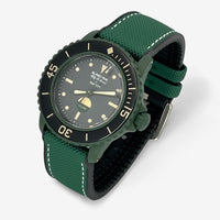 Bracelet Fifty Fathoms Green Abyss Caoutchouc Mixte caoutchouc nylon: Vert Blanc