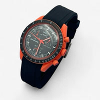 Bracelet MoonSwatch en Caoutchouc Premium Uni Lava: Noir