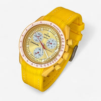 Bracelet Moonswatch Mission to the Sun Caoutchouc Premium : Jaune Blanc
