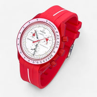 Bracelet MoonSwatch en Caoutchouc (une bande) Rouge Blanc