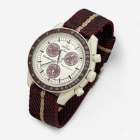 Bracelet MoonSwatch Nato Pluton: Bordeau Beige