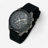 Bracelet Moonswatch Mission to Mercury Autre : Cuir Nato Acier Toile Toile : Noir