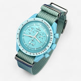 Bracelet Moonswatch Mission to Uranus Nato Uni : Bleu Clair