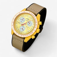 Bracelet Moonswatch Mission to the Sun Cuir lisse : Beige