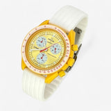 Bracelet MoonSwatch en Caoutchouc Nervuré Sun: Blanc