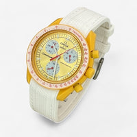 Bracelet Moonswatch Mission to the Sun Caoutchouc Premium : Blanc