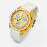 Bracelet Moonswatch Mission to the Sun Caoutchouc Premium : Blanc