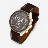 Bracelet MoonSwatch en cuir texturé Desert: Marron Blanc