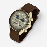 Bracelet MoonSwatch en Caoutchouc Premium Uni Saturne: Marron