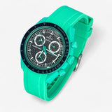 Bracelet Moonswatch Mission On Earth: Polar Lights Caoutchouc Premium uni: Vert