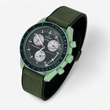 Bracelet MoonSwatch en Cuir Lisse Vert