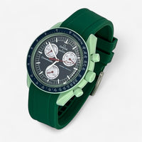 Bracelet Moonswatch Mission On Earth Caoutchouc Premium uni: Vert Foncé