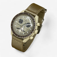 Bracelet Moonswatch Mission to Saturn Nato Toile Nato Lisse : Beige