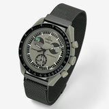 Bracelet MoonSwatch en Acier Design Earthphase: Argent Foncé