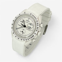 Bracelet MoonSwatch en Caoutchouc Premium 2 Couleurs Snoopy: Blanc