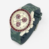Bracelet Moonswatch Mission to Pluton Caoutchouc Militaire: Gris