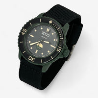 Bracelet Blancpain x Swatch Nato Tressé Green Abyss: Noir