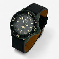 Bracelet Blancpain x Swatch en Cuir Texturé Green Abyss: Noir
