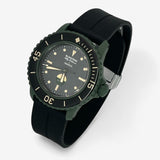 Bracelet Blancpain x Swatch en Caoutchouc à Clips Green Abyss: Noir Argent
