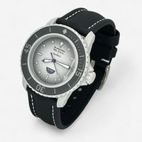 Bracelet Blancpain x Swatch en Toile de Nylon Antarctic: Noir Blanc