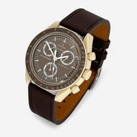 Bracelet MoonSwatch en cuir texturé Desert: Marron