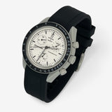 Bracelet MoonSwatch en Caoutchouc Premium Uni 1965: Noir