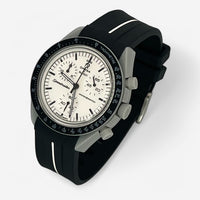 Bracelet MoonSwatch en Caoutchouc (une bande) 1965: Noir Blanc