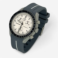 Bracelet MoonSwatch en Caoutchouc (une bande) 1965: Gris Blanc