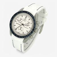 Bracelet Omega x Swatch Moonswatch 1965 Caoutchouc Premium: Blanc Noir