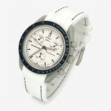 Bracelet Omega x Swatch Moonswatch 1965 Caoutchouc Premium: Blanc Noir