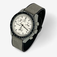 Bracelet Omega x Swatch Moonswatch 1965 Autres: Cuir Nato Acier Toile Cuir lisse: Gris