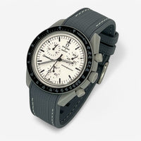 Bracelet Omega x Swatch Moonswatch 1965 Caoutchouc Premium: Gris Blanc