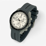 Bracelet MoonSwatch en Caoutchouc Premium une bande 1965: Gris Noir