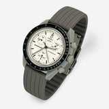 Bracelet Omega x Swatch Moonswatch 1965 Caoutchouc Nervuré: Gris
