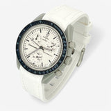 Bracelet Omega x Swatch Moonswatch 1965 Caoutchouc Premium: Blanc