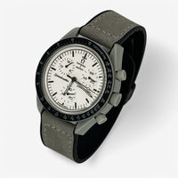 Bracelet MoonSwatch en Cuir Lisse 1965: Gris