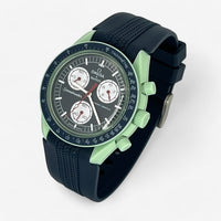 Bracelet MoonSwatch en Caoutchouc Premium Design Earth: Bleu Marine