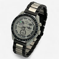 Bracelet Moonswatch Mission to EarthPhase Autres: Cuir Nato Acier Toile Acier: Noir Argent