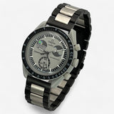 Bracelet MoonSwatch en Acier Inoxydable Earthphase: Noir Argent