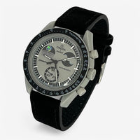 Bracelet Moonswatch Mission to EarthPhase Autres: Cuir Nato Acier Toile Cuir clair: Noir