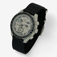 Bracelet Moonswatch Mission to EarthPhase Autres: Cuir Nato Acier Toile Nato lisse: Noir