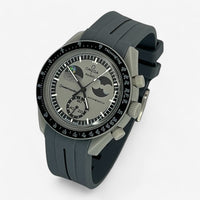 Bracelet MoonSwatch en Caoutchouc (une bande) Earthphase: Gris Noir