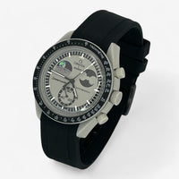 Bracelet Moonswatch Mission to EarthPhase Caoutchouc Premium uni: Noir + Boucle Noire