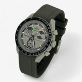 Bracelet MoonSwatch en Caoutchouc Premium Uni Earthphase: Gris