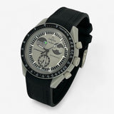Bracelet Moonswatch Mission to EarthPhase Caoutchouc Premium: Noir