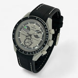 Bracelet Moonswatch Mission to EarthPhase Caoutchouc Premium: Noir Blanc