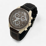 Bracelet MoonSwatch en Cuir Véritable Desert: Marron