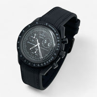 Bracelet Moonswatch Mission to the Moonphase - New Moon Caoutchouc Premium : Noir + Boucle Noire