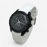 Bracelet Moonswatch Mission to the Moonphase - New Moon Caoutchouc Premium : Blanc